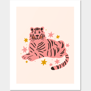 Cute pink tiger Posters and Art